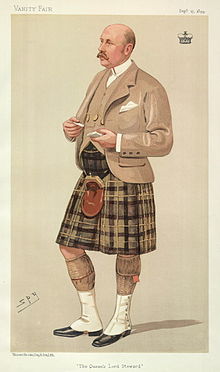 Gavin Campbell first Marquess of Breadlabane, The Queen's Lord Steward. Caricature by Spy published in Vanity Fair in 1894.