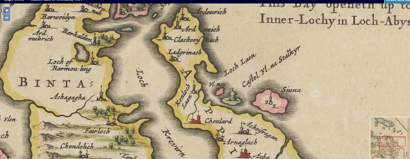 Ardveich, image from Bleau map, NLS