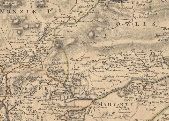 Map of Strathearn between Culcrieff and Gorthy - NLS