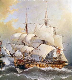 18th century Spanish frigate (courtesy of Alamy stock photo)